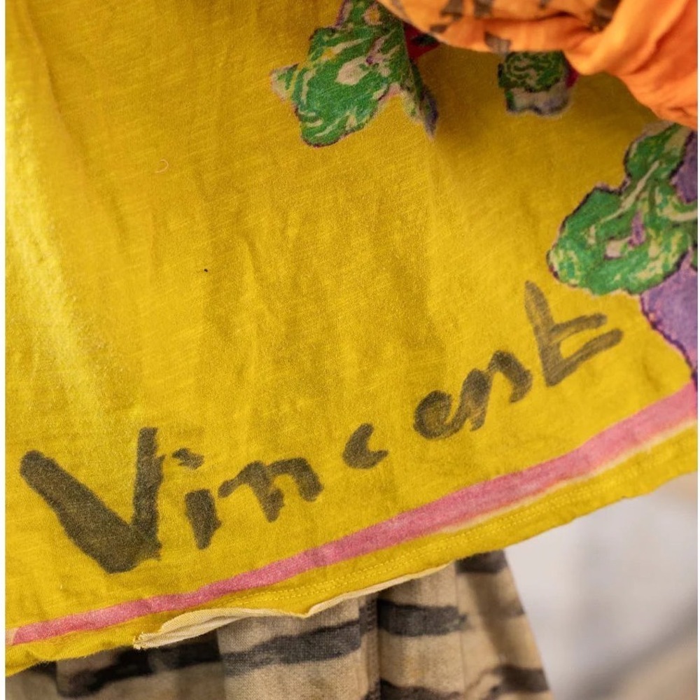 Magnolia Pearl Van Gogh Love Nature Short Sleeve Yellow Distressed NWT - Picture 3 of 8